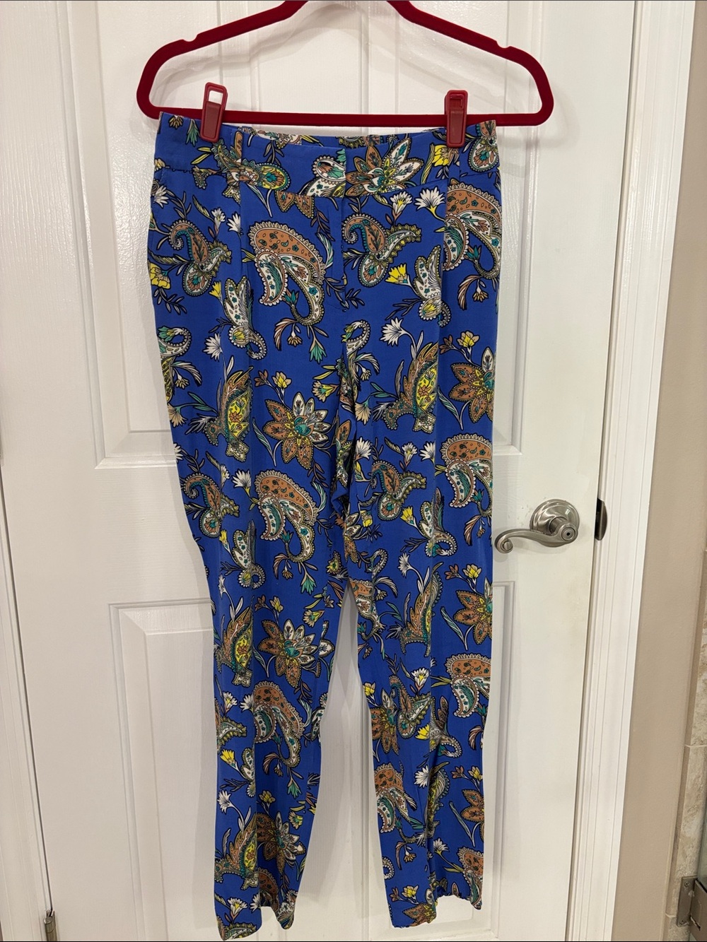 LOFT Blue Paisley Print Trousers